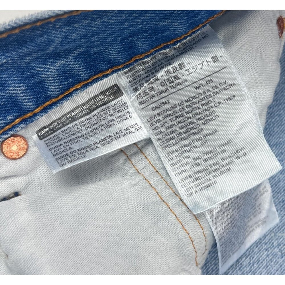 Levis 501 93 Straight Cropped Men 38 Light Blue Jeans Denim Button Fly 290980023 - Picture 8 of 12